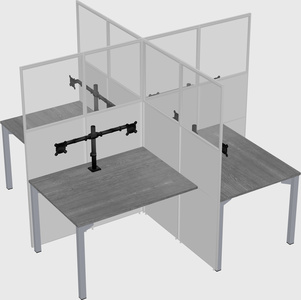 Quad office cubicles