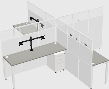 Quad office cubicles