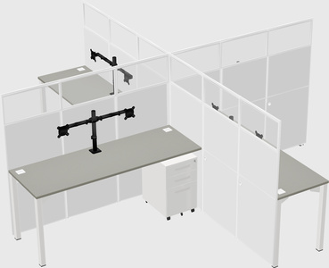 Quad office cubicles