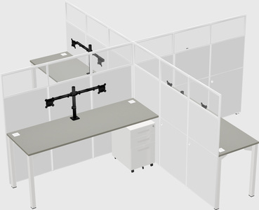Quad office cubicles