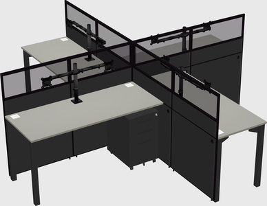 Quad office cubicles