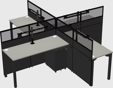 Quad office cubicles