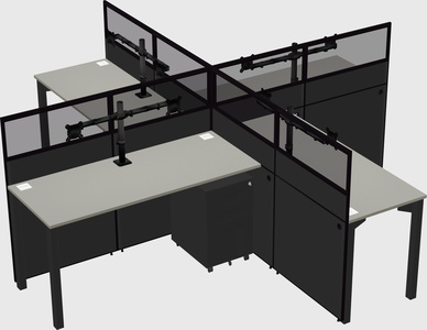 Quad office cubicles