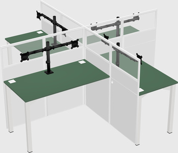 Quad office cubicles