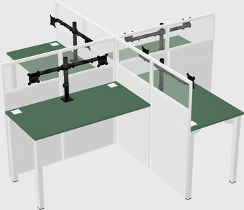 Quad office cubicles