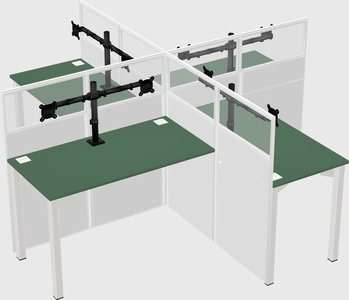 Quad office cubicles