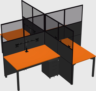 Bureaux à quatre cabines