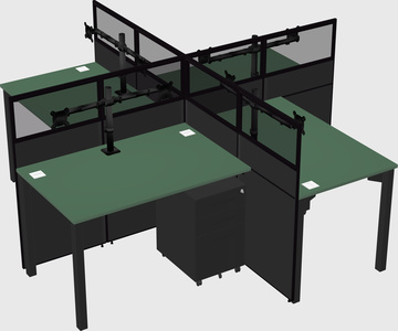 Quad office cubicles
