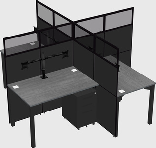 Quad office cubicles
