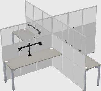 Quad office cubicles