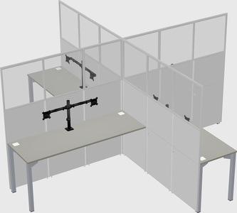 Quad office cubicles