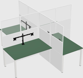 Quad office cubicles