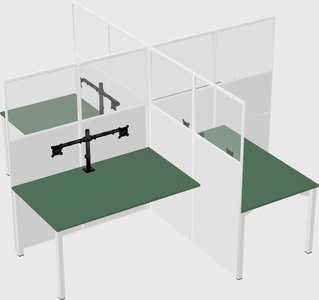 Quad office cubicles