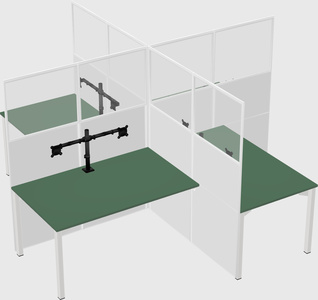 Quad office cubicles