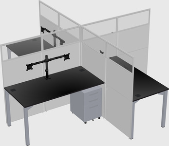 Quad office cubicles