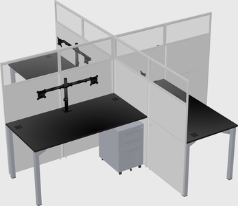 Quad office cubicles