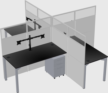 Quad office cubicles