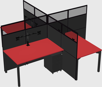 Quad office cubicles