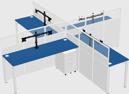 Quad office cubicles