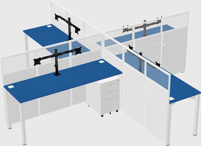 Quad office cubicles