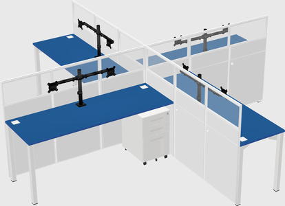 Quad office cubicles