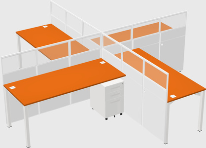 Quad office cubicles