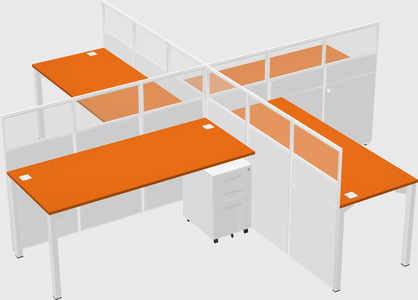 Quad office cubicles