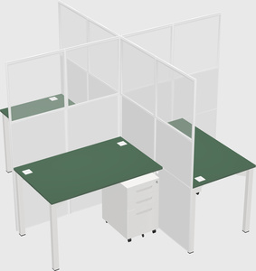 Quad office cubicles