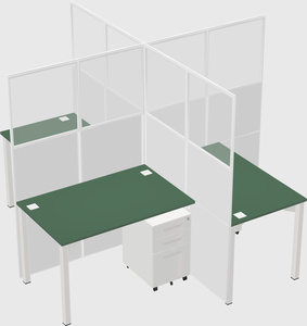 Quad office cubicles
