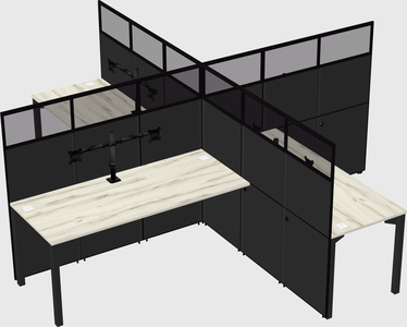 Quad office cubicles