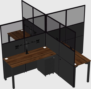 Quad office cubicles