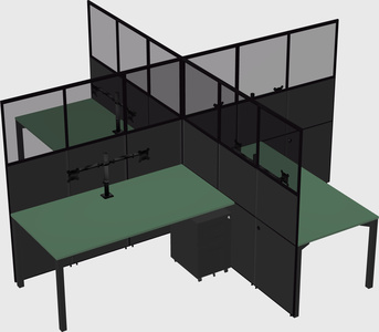 Quad office cubicles