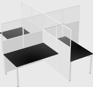 Quad office cubicles