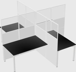 Quad office cubicles