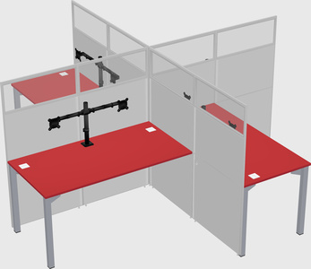 Quad office cubicles