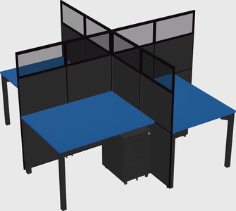Quad office cubicles