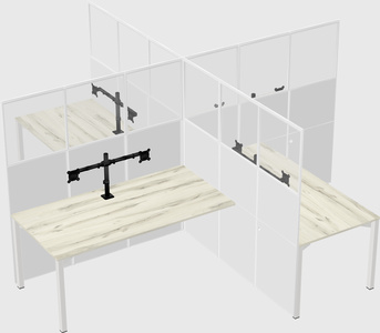 Quad office cubicles