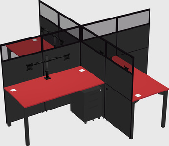 Quad office cubicles