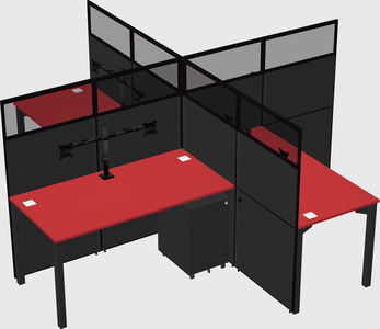 Quad office cubicles