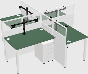 Quad office cubicles