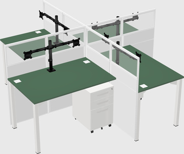 Quad office cubicles