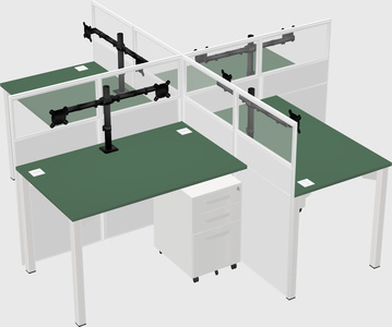 Quad office cubicles