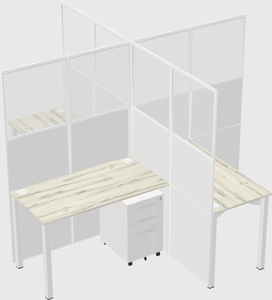 Quad office cubicles