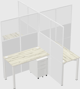 Quad office cubicles