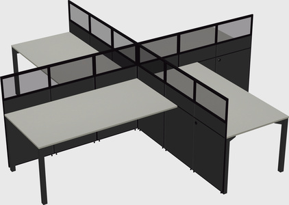 Quad office cubicles