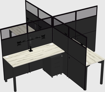 Quad office cubicles