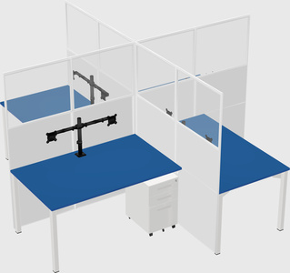 Quad office cubicles