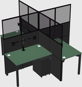 Quad office cubicles