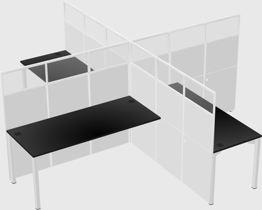 Quad office cubicles