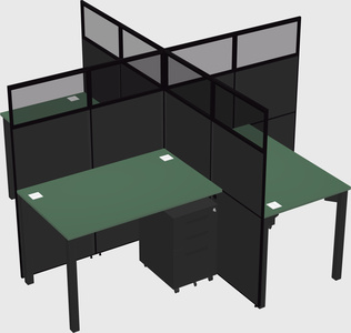Quad office cubicles